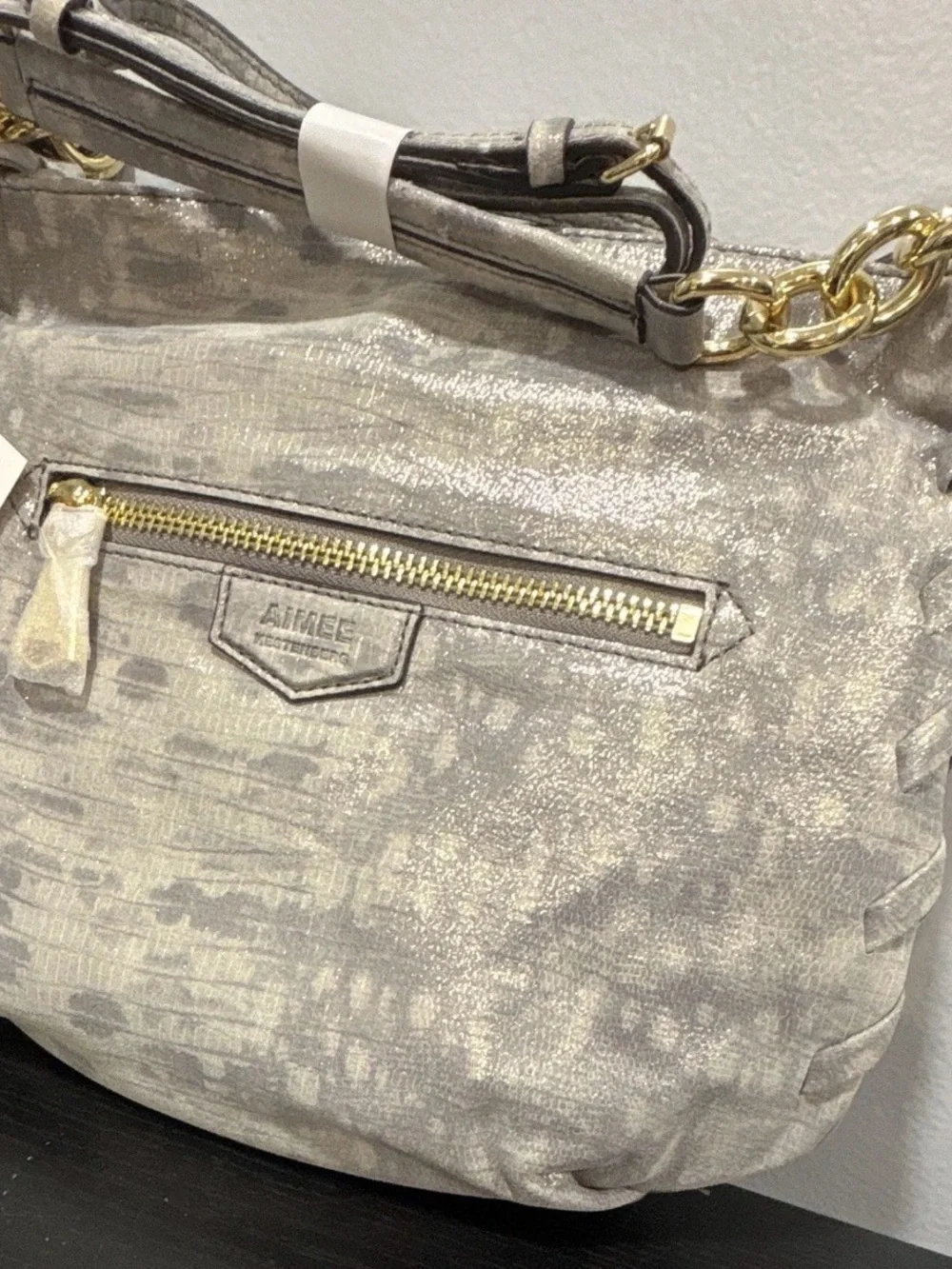 Aimee Kestenberg Metallic iridescent  crossbody purse Gold Hardware new bag